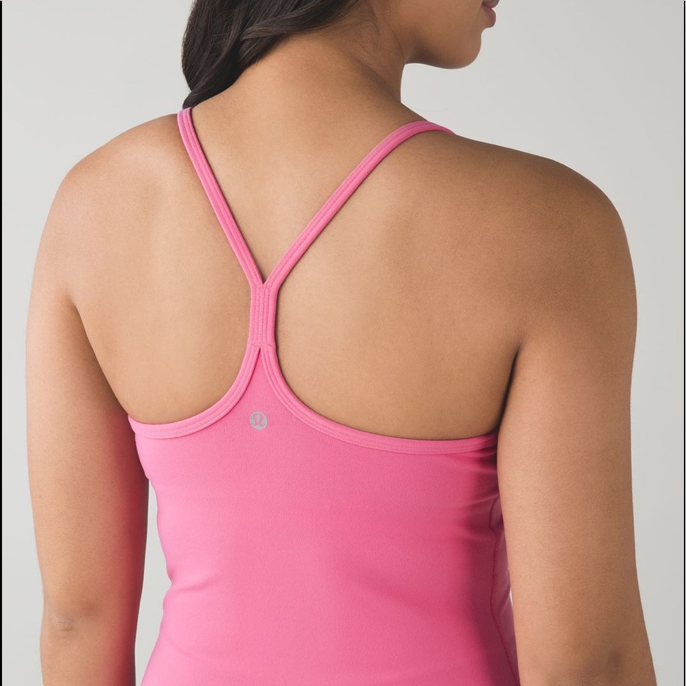 LULU pink power Y Tank Top size 4